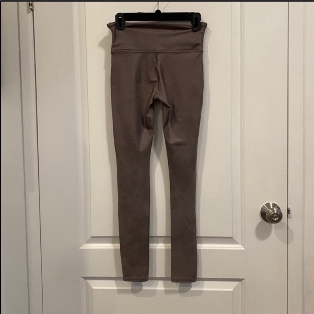 Spanx Faux Leather Leggings in Color Antique Rose - Picture 5 of 5